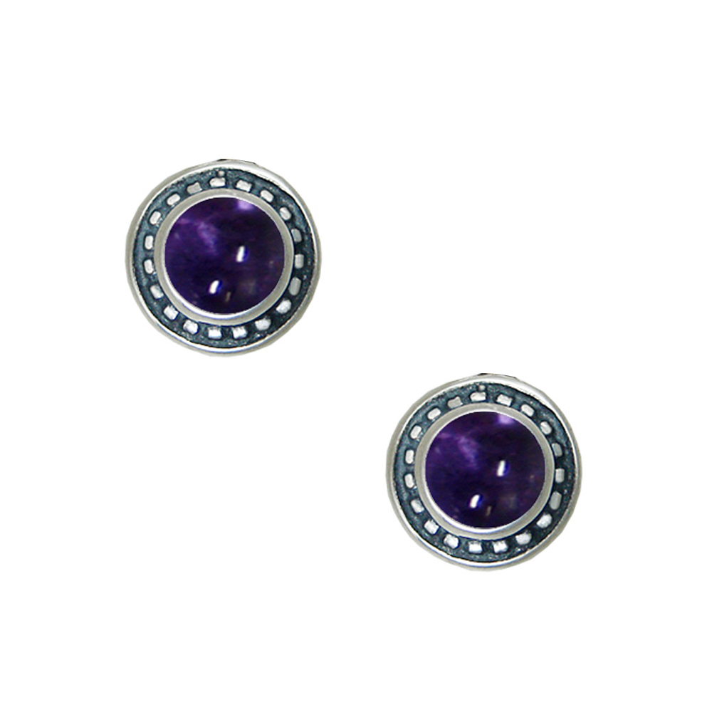 Sterling Silver Petite Iolite Post Stud Earrings
